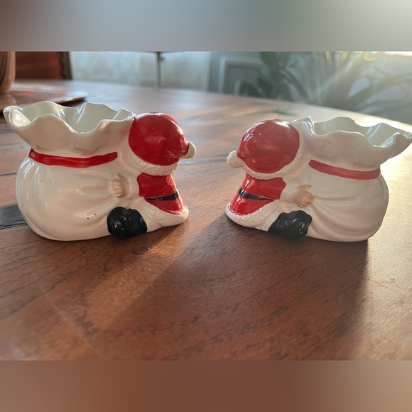 Vintage Fitz and Floyd Santa Bag Candlestick Holders Hand Painted Japan 1977 - Picture 3 of 5